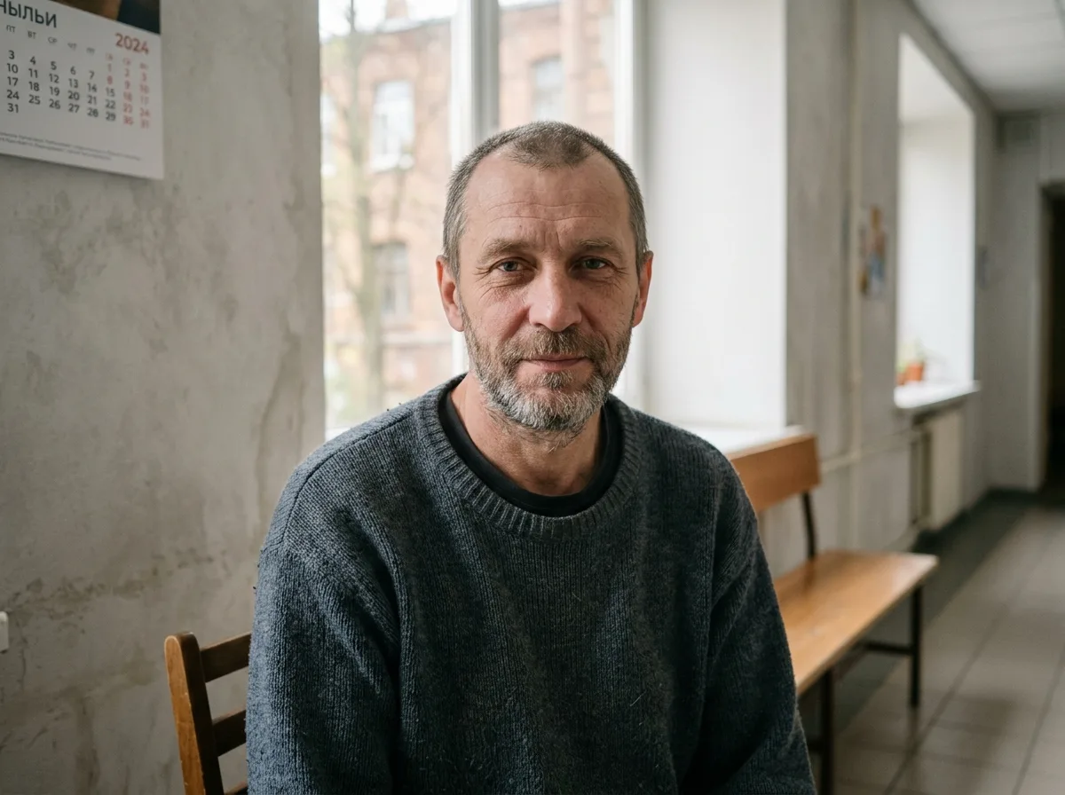 Аватар мужчины средних лет, Дмитрий, пациент наркологической клиники в Санкт-Петербурге, нейтральный портрет